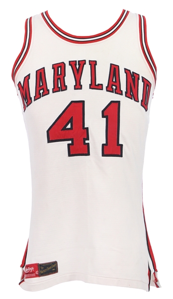 1971-74 Len Elmore Maryland Terrapins Game Worn Home Jersey (MEARS LOA)
