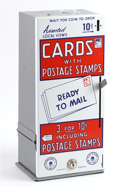 1940s-50s Shipman Mfg. Co. Stamped Postcard Vending Box