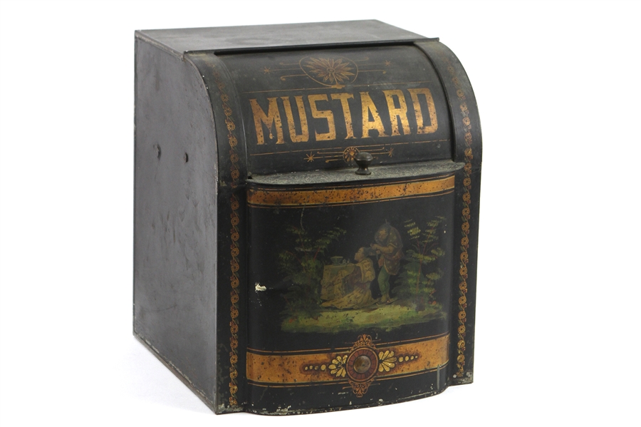 1900s-10s Mustard Painted Tin Box