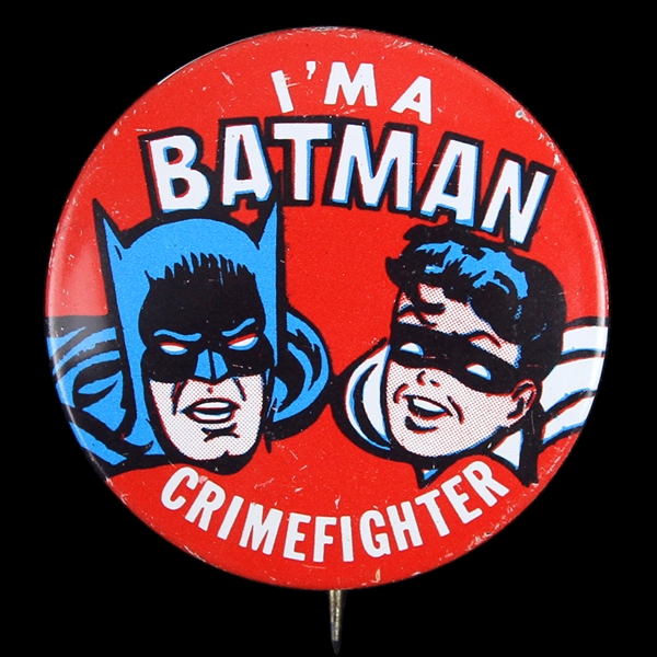 1966 "Im a Batman Crime Fighter" 1.5" Pinback Button