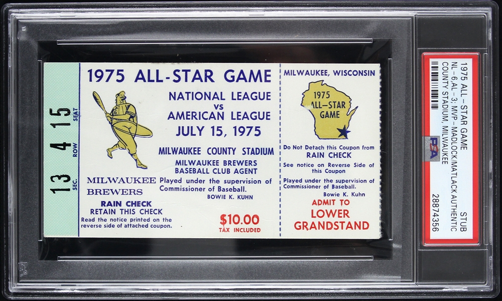 1975 All-Star Game National League vs American League at Milwaukee County Stadium (PSA/DNA Slabbed)