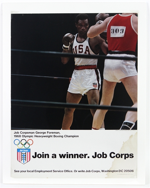 1968 George Foreman Olympic Heavyweight Boxing Champion Job Corps 17"x 22" Poster