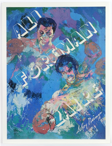 1974 Muhammad Ali vs. George Foreman Zaire 23"x 31" Leroy Neiman Poster 