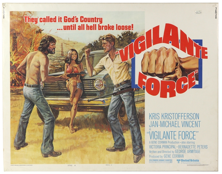 1976 Vigilante Force Kris Kristofferson Jan Michael Vincent Half Sheet (22" x 28") Movie Poster