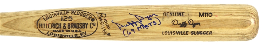 1977-79 Duffy Dyer Pirates/Expos Signed & Inscribed "69 Mets" H&B Louisville Slugger Professional Model Game Used Bat (MEARS LOA/JSA)