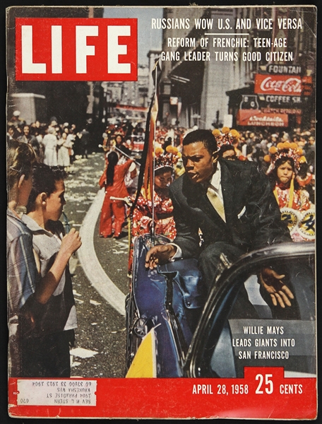 1958 Willie Mays San Francisco Giants Life Magazine 