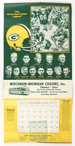 1978 Green Bay Packers 16" x 33" Wisconsin Michigan Coaches, Inc. "The Green Bay Packer Legend" Wall Schedule