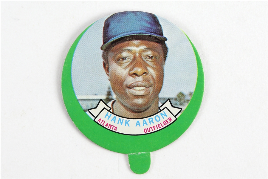 1970s Hank Aaron Atlanta Braves Topps Bubble Gum 2" Candy Lid  