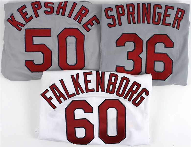 1985-2007 St. Louis Cardinals Game Worn Jerseys Including Russ Springer, Kurt Kepshire, and More (Lot of 3) (MEARS LOA)