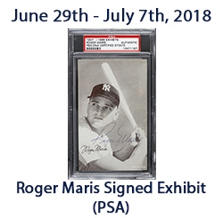 1947-1966 Roger Maris New York Yankees Signed 3"x 5" Exhibit Card (PSA/DNA Slabbed)