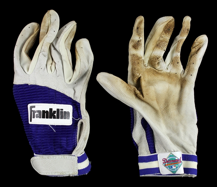 1990s Chipper Jones Atlanta Braves Franklin Professional Model Game Used Batting Gloves *MEARS LOA*