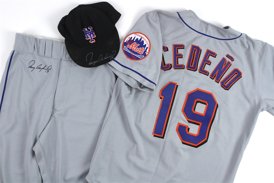 1999 Roger Cedeno New York Mets Game Worn Uniform (Lot of 3) (MEARS LOA) (JSA)
