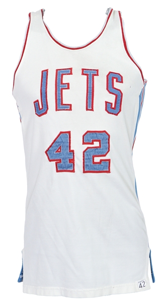 1960s-70s Jets #42 Powers Game Worn Basketball Jersey (MEARS LOA)