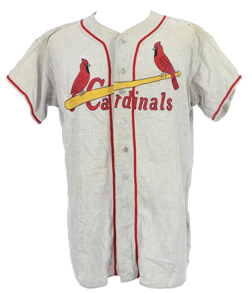 1954-55 St. Louis Cardinals Game Worn Uniform w/ Jersey, Pants, Cap, Belt, Stirrups & Socks (MEARS LOA)