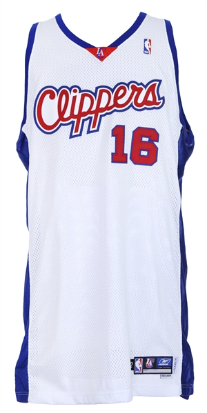 2003-04 Wang Zhizhi Los Angeles Clippers Home Jersey (MEARS LOA)