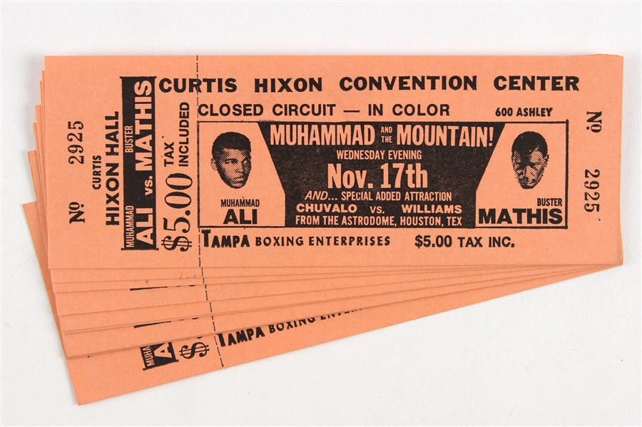 1971 Muhammad Ali vs. Buster Mathis Closed Circuit Tickets (Lot of 10)