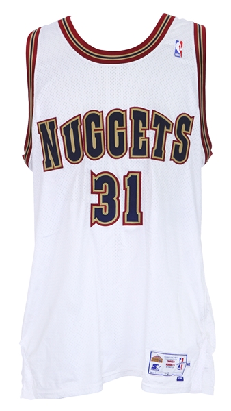 1999-2000 Nick Van Exel Denver Nuggets Game Worn Home Jersey (MEARS LOA)