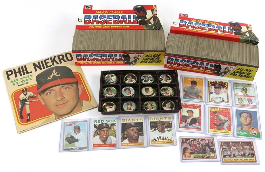 1950s-1970s Topps Trading Cards & Baseball Coins Including Willie McCovey, Lou Brock, Don Money and more (Lot of 1,100+)
