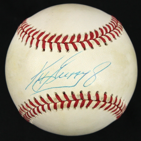 1993-94 Ken Griffey Jr. Seattle Mariners Signed OAL Brown Baseball (JSA)