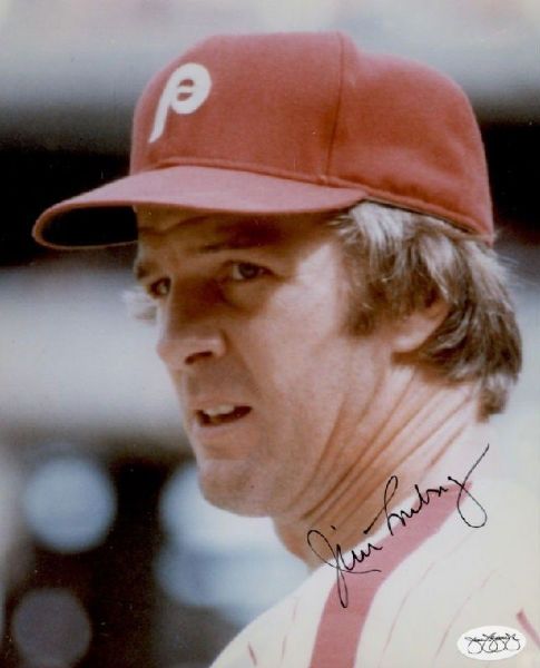 1973-79 Philadelphia Phillies Jim Lonborg Autographed 8x10 Color Photo (JSA)