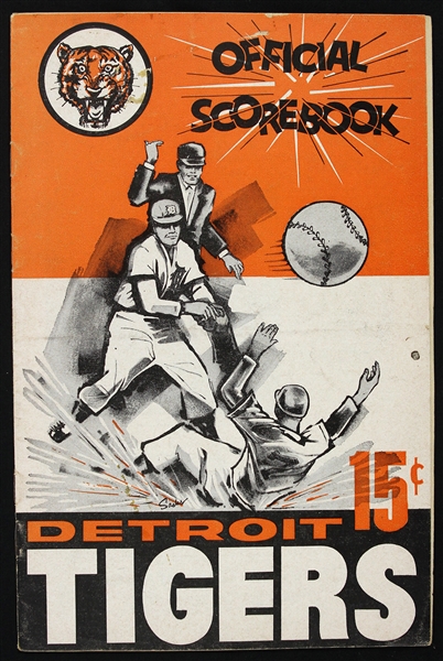 1962 Detroit Tigers vs Boston Red Sox Official Scorebook 