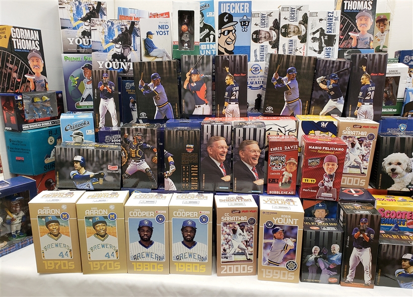 2001 -2016 Milwaukee Brewer Bobble Head Collection of 150+