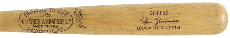 1961 Don Zimmer Chicago Cubs H&B Louisville Slugger Professional Model Game Used Bat (MEARS A8) Lone All Star Season