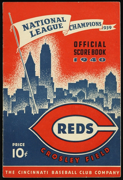 1940 Cincinnati Reds Official Score Book 