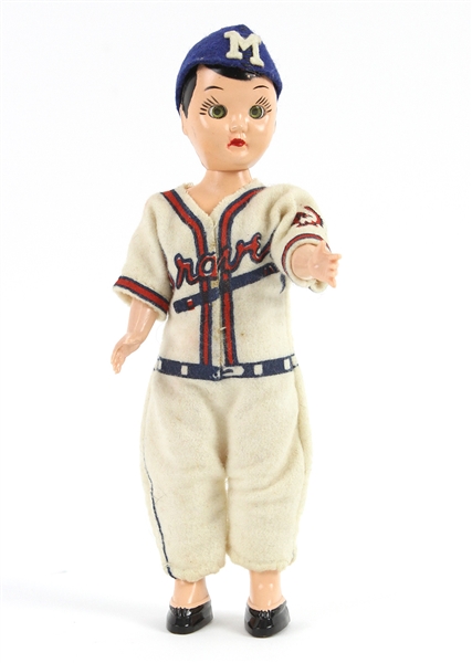1953-1965 Vintage Milwaukee Braves 7" Female Moving Eye Doll in Uniform