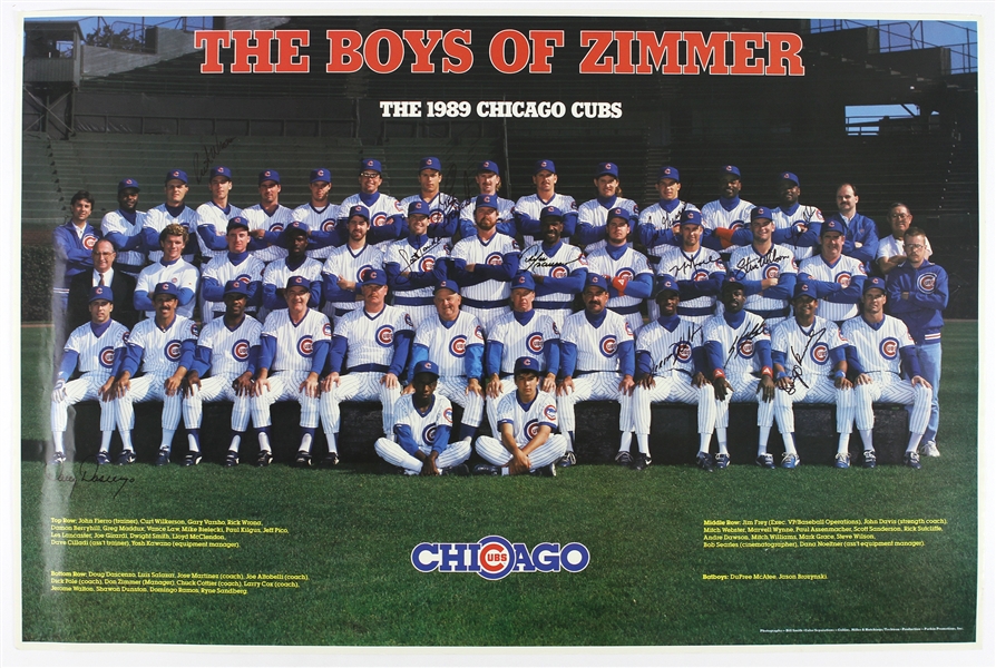 1989 Chicago Cubs Multi-Signed "The Boys of Zimmer" 23"x 35" Poster (JSA)