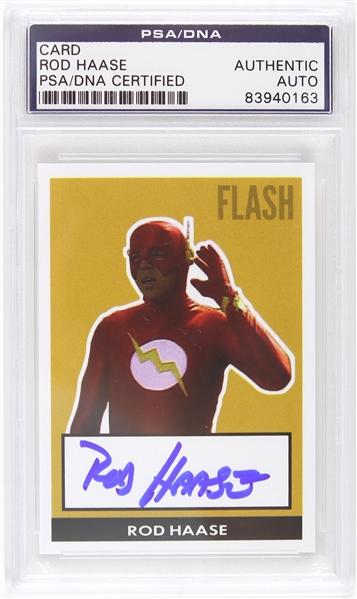 1979 Rod Haase (First Flash) Legends of the Superheroes Signed LE Trading Card (PSA/DNA Slabbed)