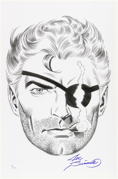 1980s Joe Sinnott Nick Fury Pencil Commission Sketch Signed 11x17 Print (JSA) 