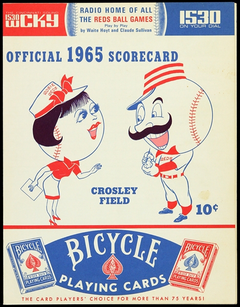 1965 Cincinnati Reds Official Scorecard 