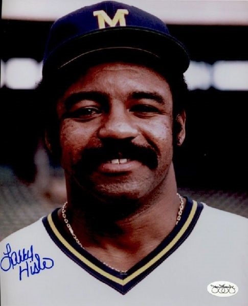 1978-82 Larry Hisle Milwaukee Brewers Autographed 8x10 Color Photo *JSA*