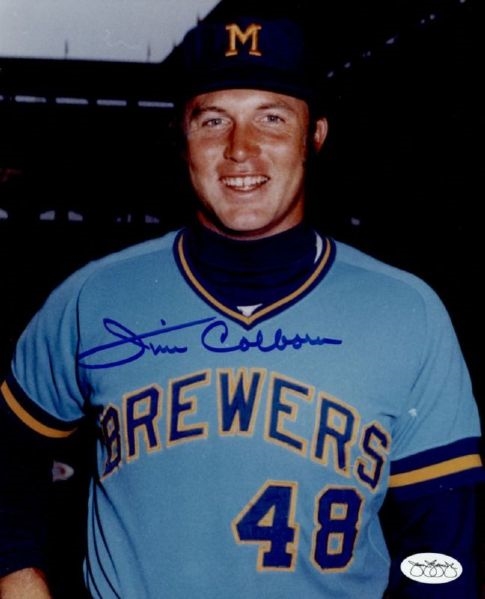 1972-76 Jim Colborn Milwaukee Brewers Autographed 8x10 Color Photo *JSA*