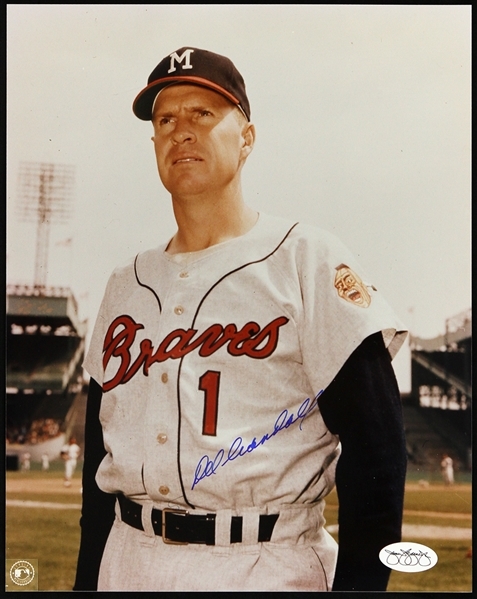 1949-1963 Del Crandall Milwaukee Braves Signed 8"x 10" Photo *JSA*