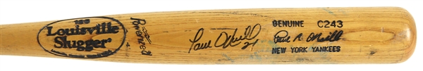 1997-98 Paul ONeill New York Yankees Signed Louisville Slugger Professional Model Game Used Bat (MEARS A10/JSA) 