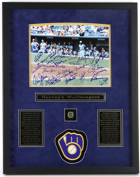1982 Milwaukee Brewers "Harveys Wallbangers" American League Champions Multi-Signed 24"x 30" Framed Photo *JSA Full Letter*