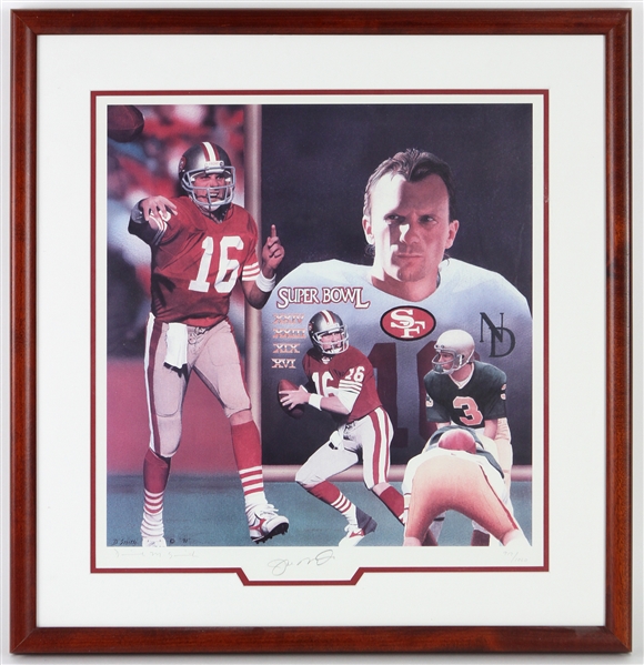 1992 Joe Montana San Francisco 49ers Signed 24"x 25" Framed Lithograph (JSA)