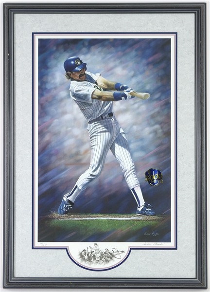 1992 Robin Yount Milwaukee Brewers "3,000 Hits" Signed 28"x 39" Framed Print (JSA)