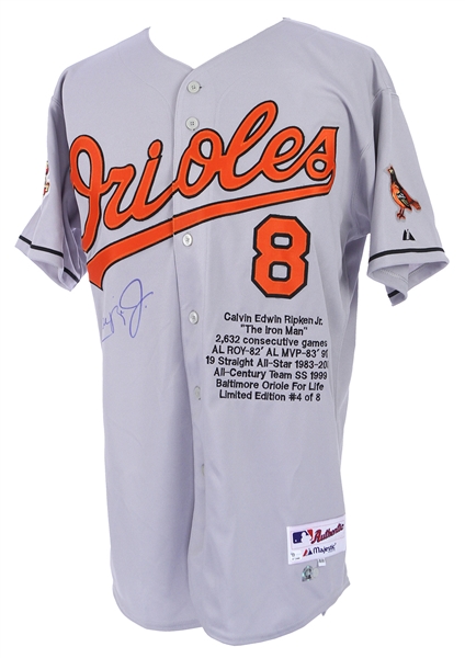 2003 Cal Ripken Jr. Baltimore Orioles Signed Career Highlights Embroidered Jersey (JSA) 4/8