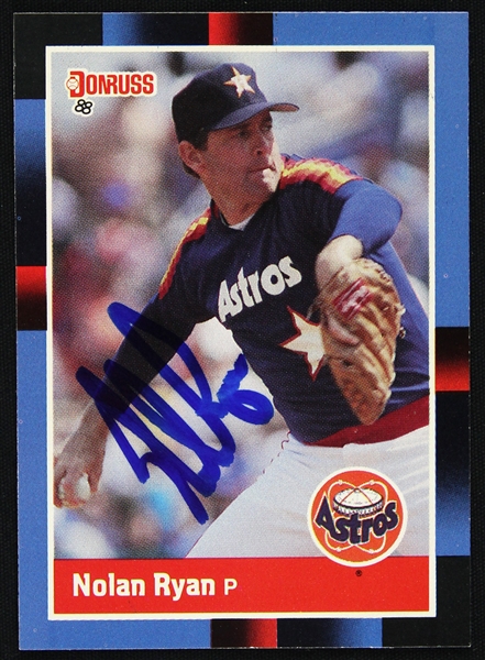 1988 Nolan Ryan Houston Astros Signed Donruss Trading Card (JSA)