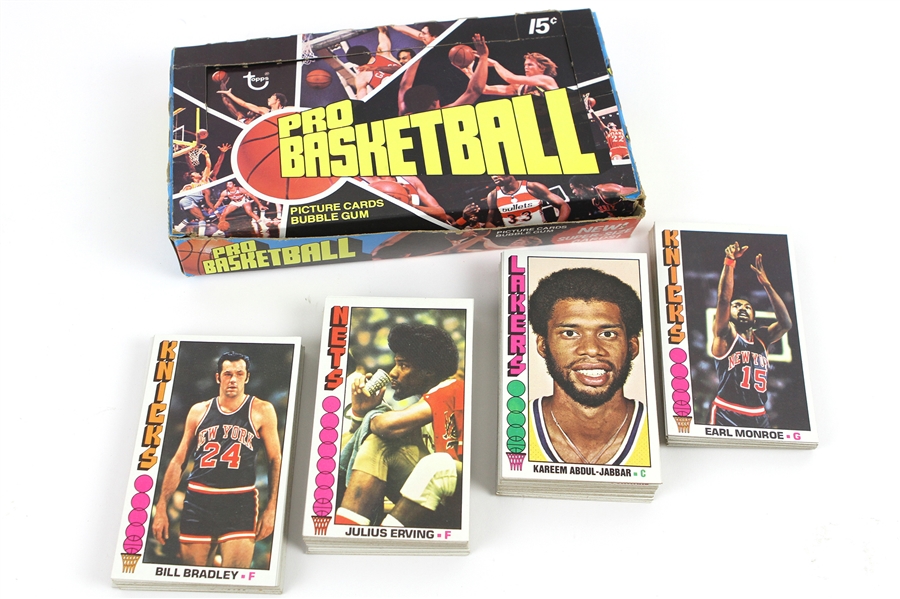 1976-77 Topps Basketball Trading Cards Complete Set of 144 w/ Julius Erving, Pete Maravich, Kareem Abdul Jabbar & More 