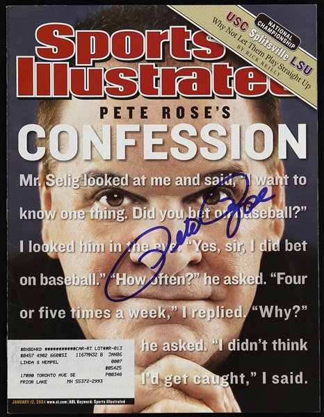 2004 Pete Rose Cincinnati Reds Signed Sports Illustrated (JSA)