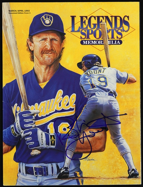 1993 Robin Yount Milwaukee Brewers Signed Legends Sports Memorabilia (JSA)