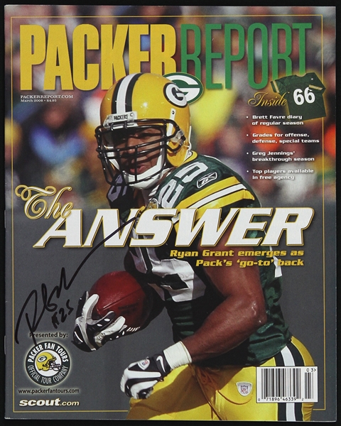 2008 Ryan Grant Green Bay Packers Signed Packer Report (JSA)