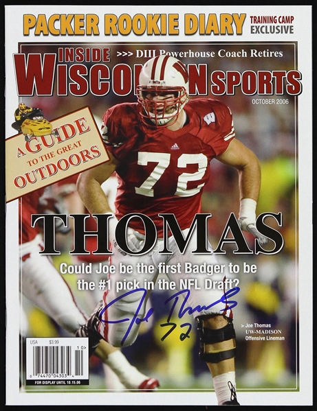 2006 Joe Thomas Wisconsin Badgers Signed Inside Wisconsin Sports (JSA)