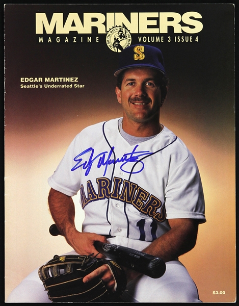 1991 Edgar Martinez Seattle Mariners Signed Mariners Magazine (JSA)