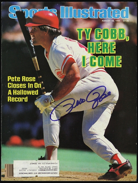 1985 Pete Rose Cincinnati Reds Signed Sports Illustrated (JSA)