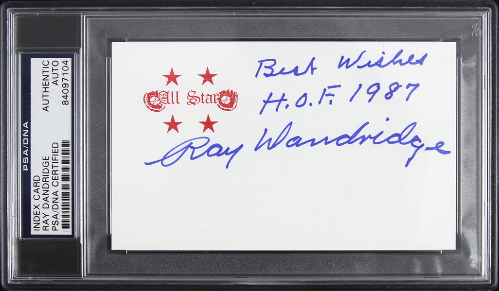 1930s-1950s Ray Dandridge Baseball Negro League Signed 3"x 5" Index Card (PSA/DNA Slabbed)